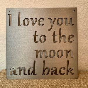 NIB Solid Metal STENCIL QUOTE Wall Art / Sign